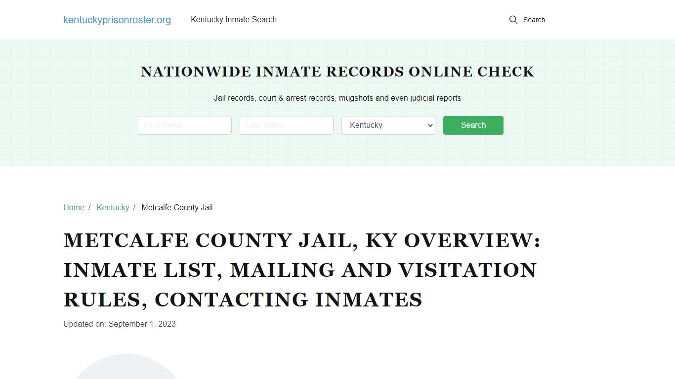 Metcalfe County Jail, KY: Offender Search, Visitation & Contact Info